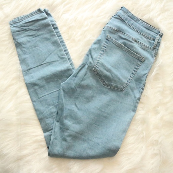 PacSun Light Blue Denim Ripped High Rise Skinny Jeans - Picture 1 of 6